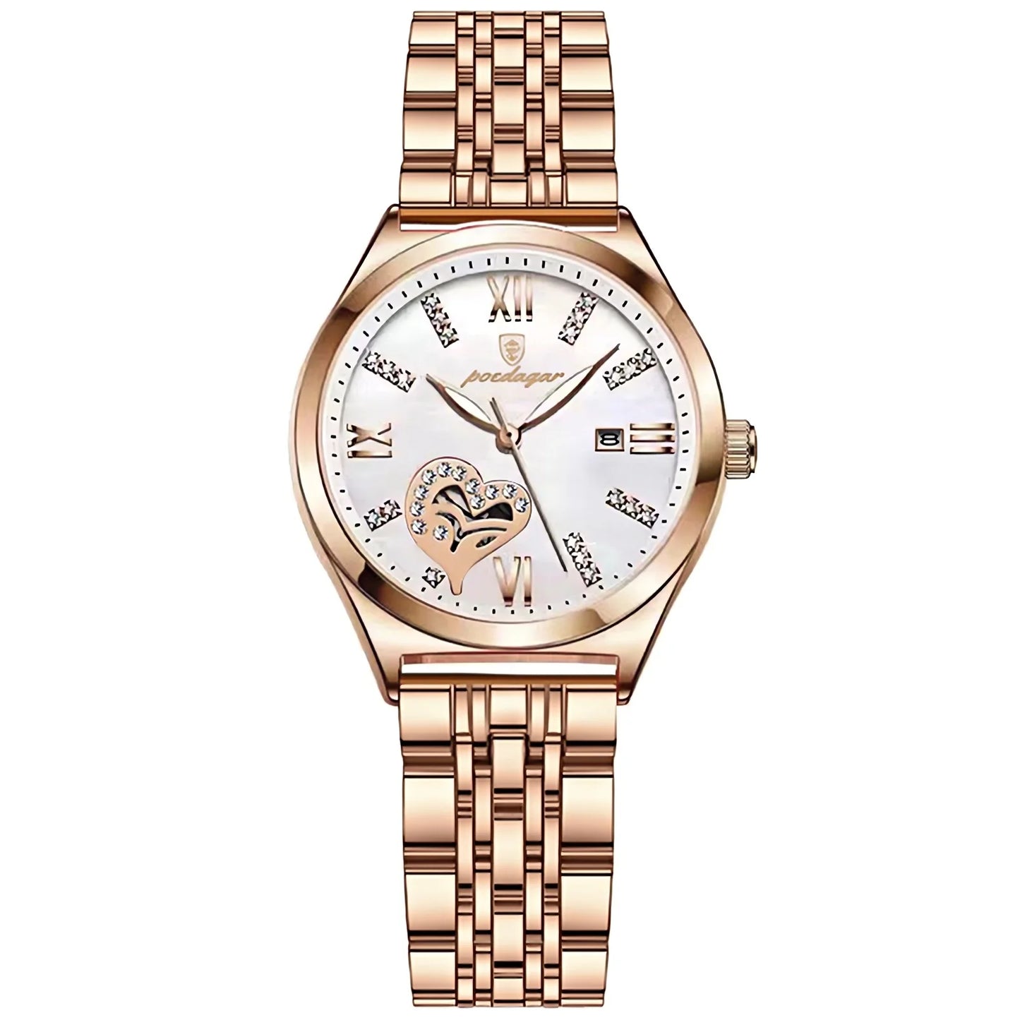 POEDAGAR Top Luxury Woman Watches Waterproof Luminous Date Stainless Steel Women's Quartz Wristwatch Elegant Dress Ladies Watch